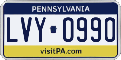 PA license plate LVY0990