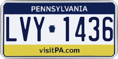 PA license plate LVY1436
