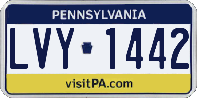 PA license plate LVY1442