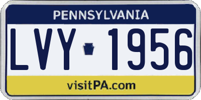 PA license plate LVY1956