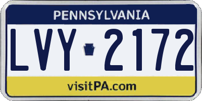 PA license plate LVY2172