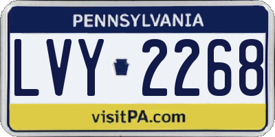 PA license plate LVY2268