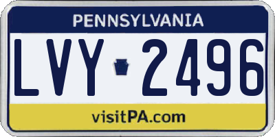 PA license plate LVY2496