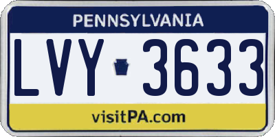 PA license plate LVY3633