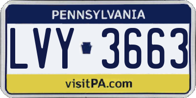 PA license plate LVY3663