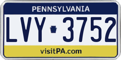 PA license plate LVY3752