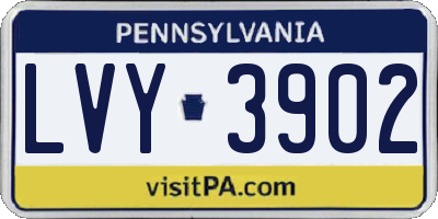 PA license plate LVY3902