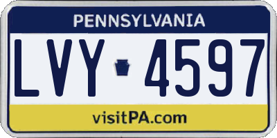 PA license plate LVY4597