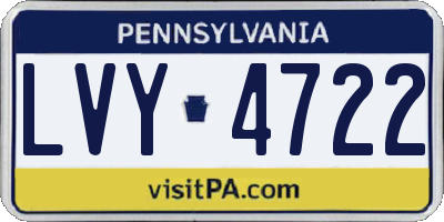 PA license plate LVY4722