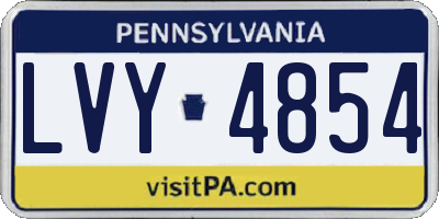PA license plate LVY4854