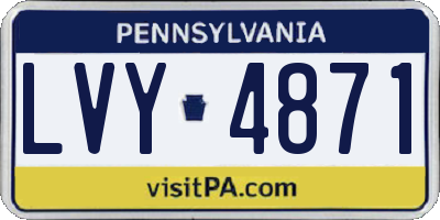 PA license plate LVY4871