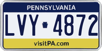 PA license plate LVY4872