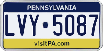PA license plate LVY5087