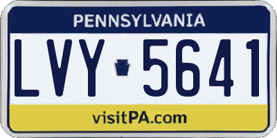 PA license plate LVY5641