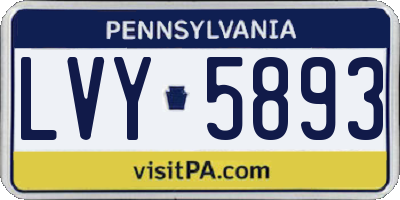 PA license plate LVY5893