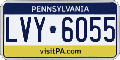 PA license plate LVY6055