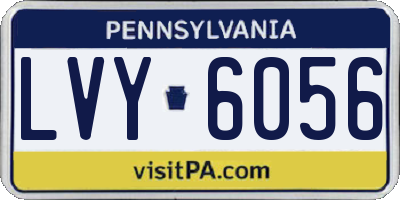 PA license plate LVY6056