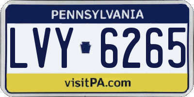 PA license plate LVY6265