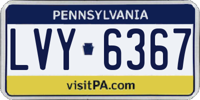 PA license plate LVY6367