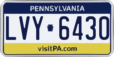 PA license plate LVY6430
