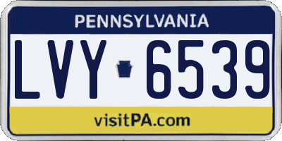 PA license plate LVY6539