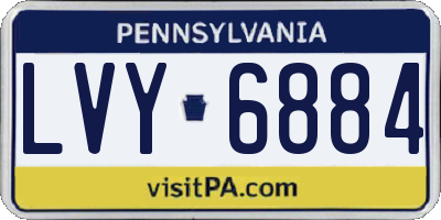 PA license plate LVY6884