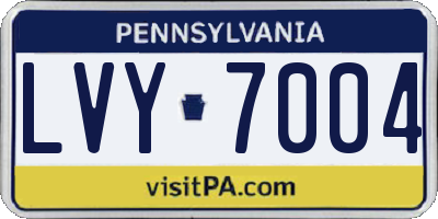 PA license plate LVY7004