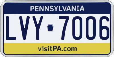 PA license plate LVY7006
