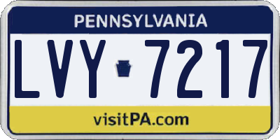 PA license plate LVY7217