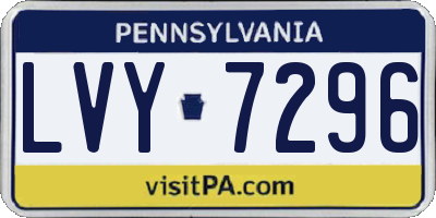 PA license plate LVY7296