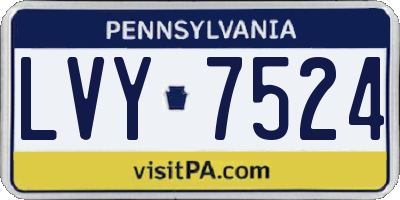 PA license plate LVY7524