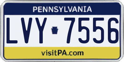 PA license plate LVY7556