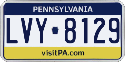 PA license plate LVY8129