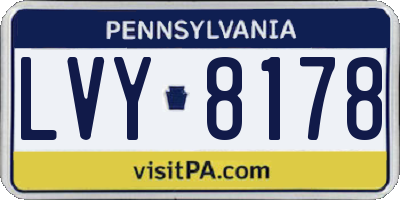 PA license plate LVY8178