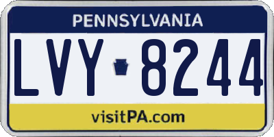 PA license plate LVY8244