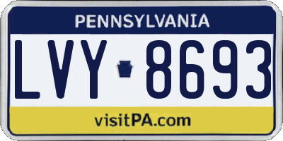 PA license plate LVY8693