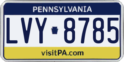 PA license plate LVY8785