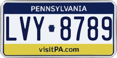 PA license plate LVY8789