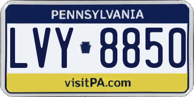 PA license plate LVY8850
