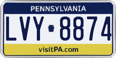 PA license plate LVY8874