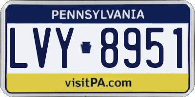 PA license plate LVY8951