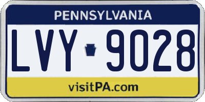 PA license plate LVY9028
