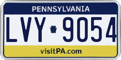 PA license plate LVY9054