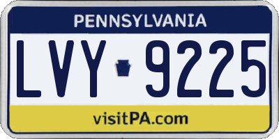 PA license plate LVY9225