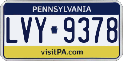 PA license plate LVY9378