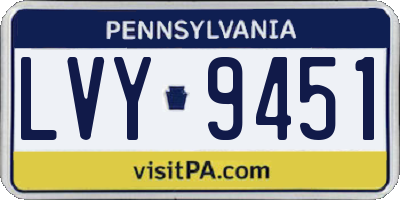 PA license plate LVY9451