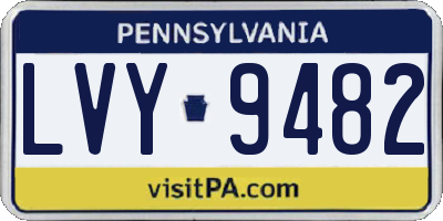 PA license plate LVY9482