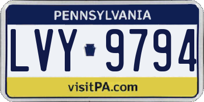 PA license plate LVY9794