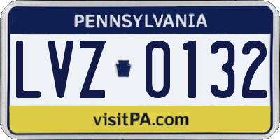 PA license plate LVZ0132