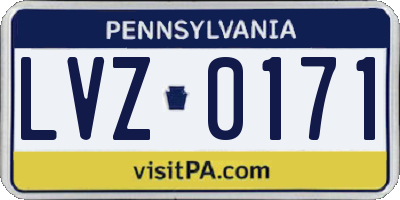 PA license plate LVZ0171